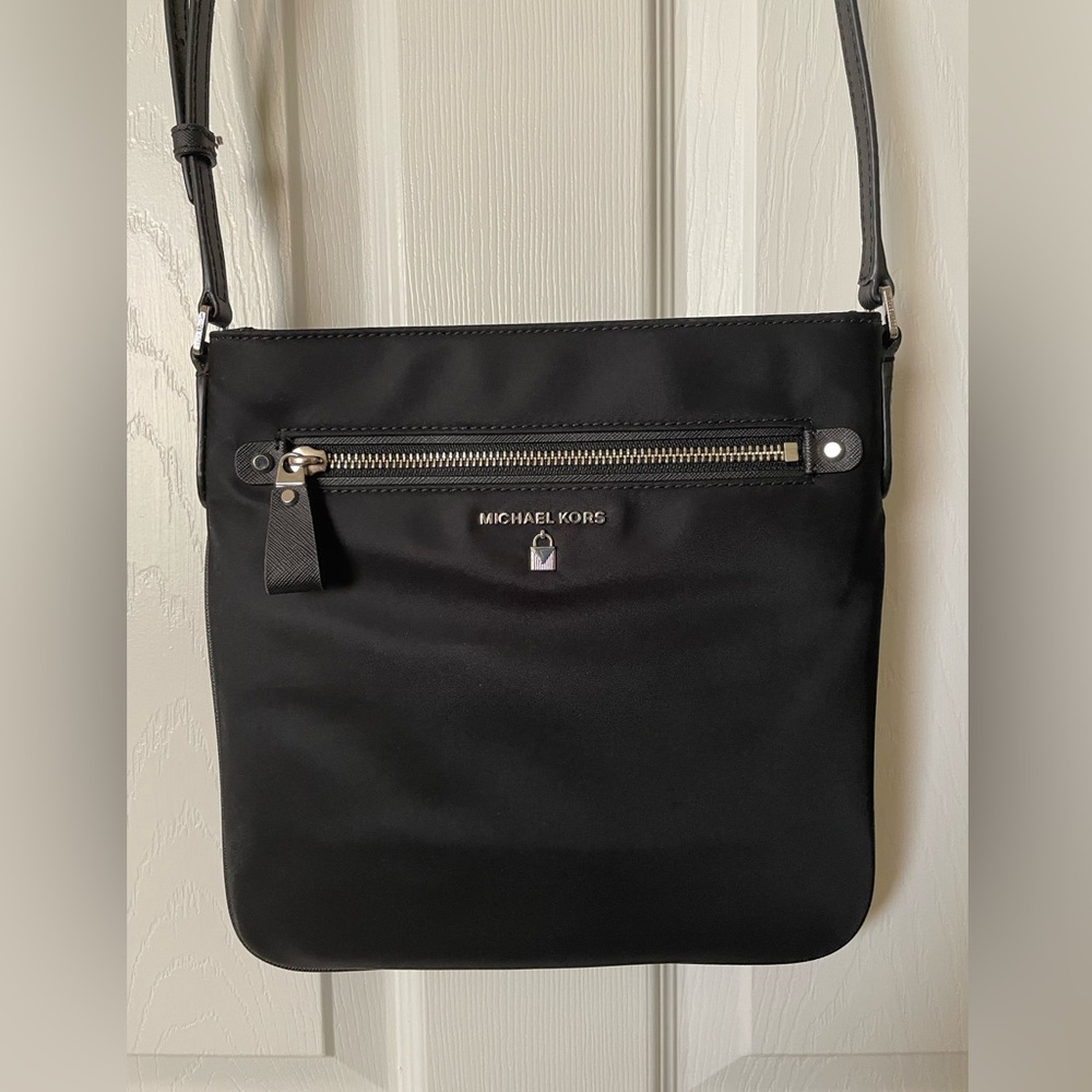 MICHAEL KORS Nylon Kelsey Crossbody Black Bag